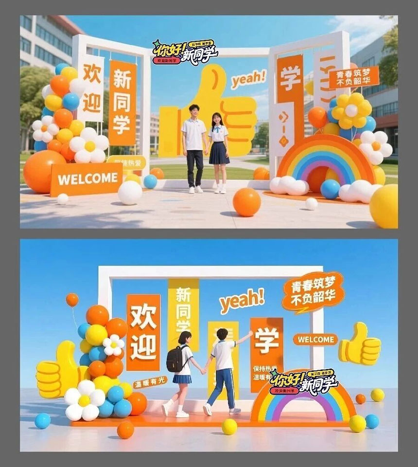 西安开学典礼物料设计